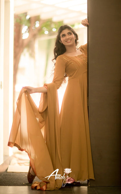 Sandalwood Georgette Anarkali Anarkalis