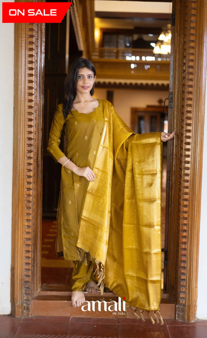 Sanvi Blended Silk Salwar - Mustard salwar