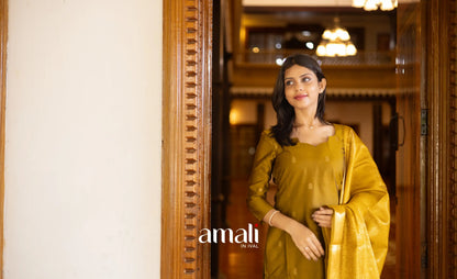Sanvi Blended Silk Salwar - Mustard salwar