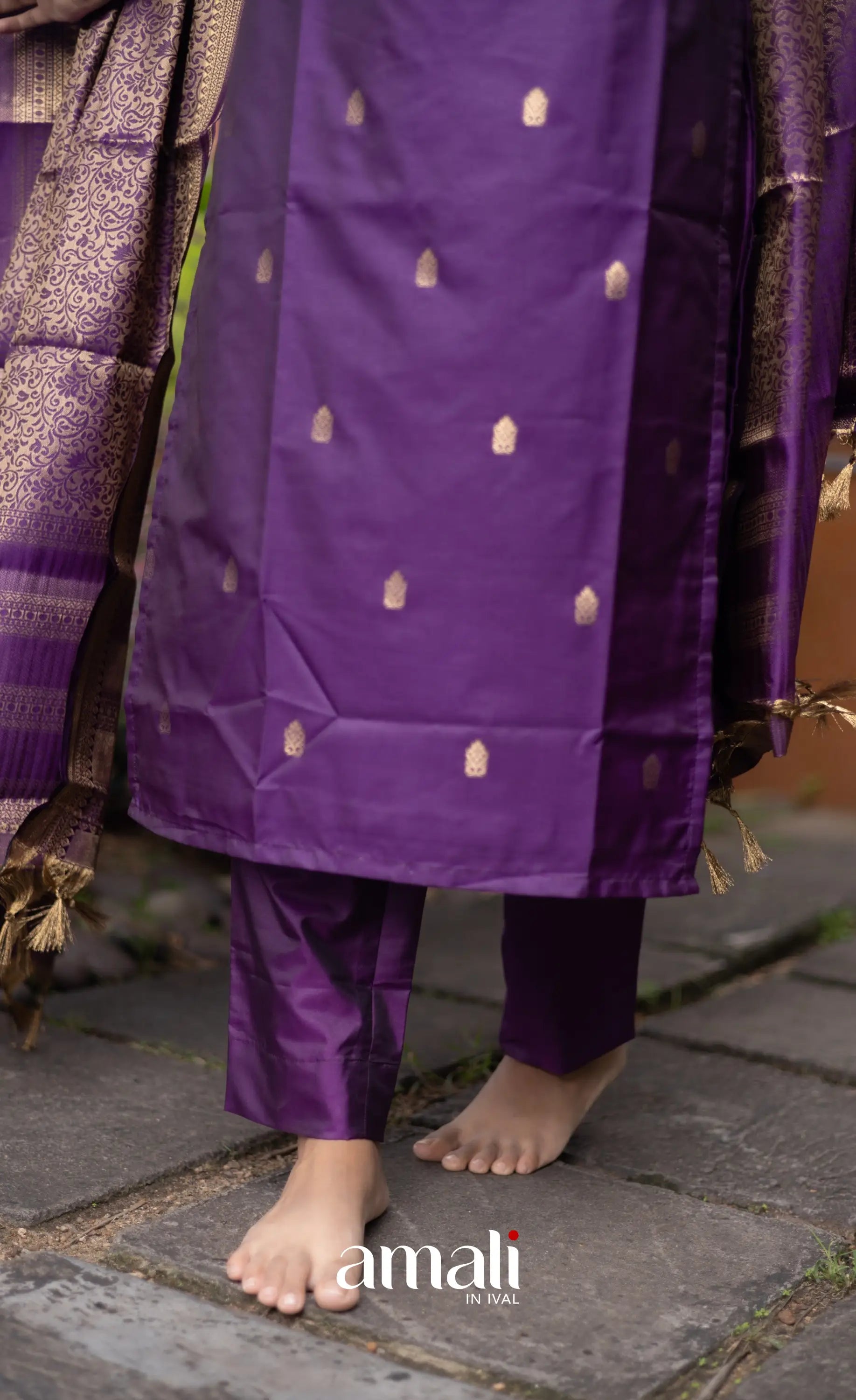 Sanvi Blended Silk Salwar - Purple salwar