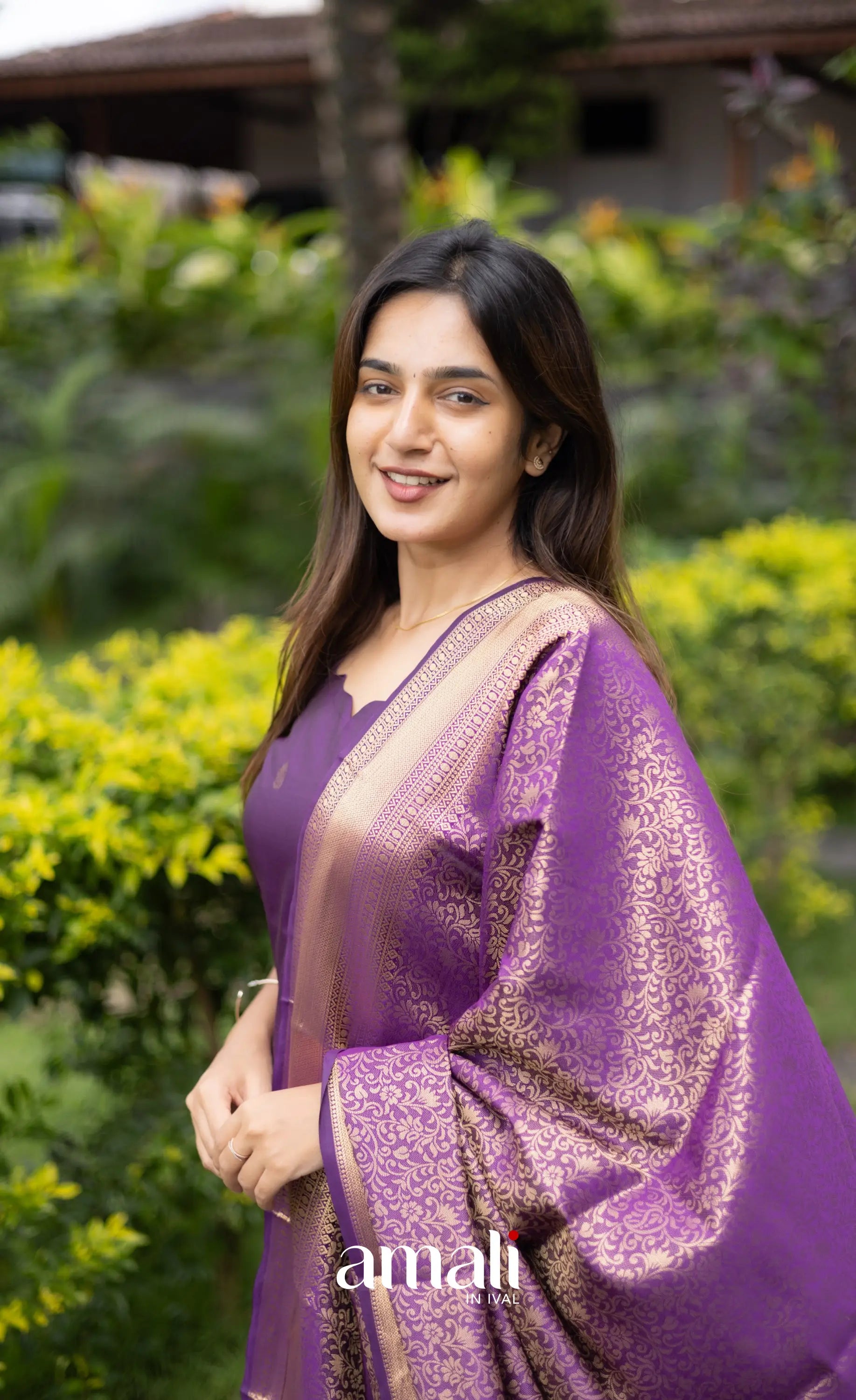 Sanvi Blended Silk Salwar - Purple salwar