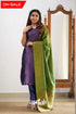 Sanvi - Dark Purplish Blue And Light Green Semi Kanchipuram Silk Salwar Salwar