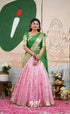 Sayuri Kota Halfsaree - Baby Pink and Green - Half Sarees
