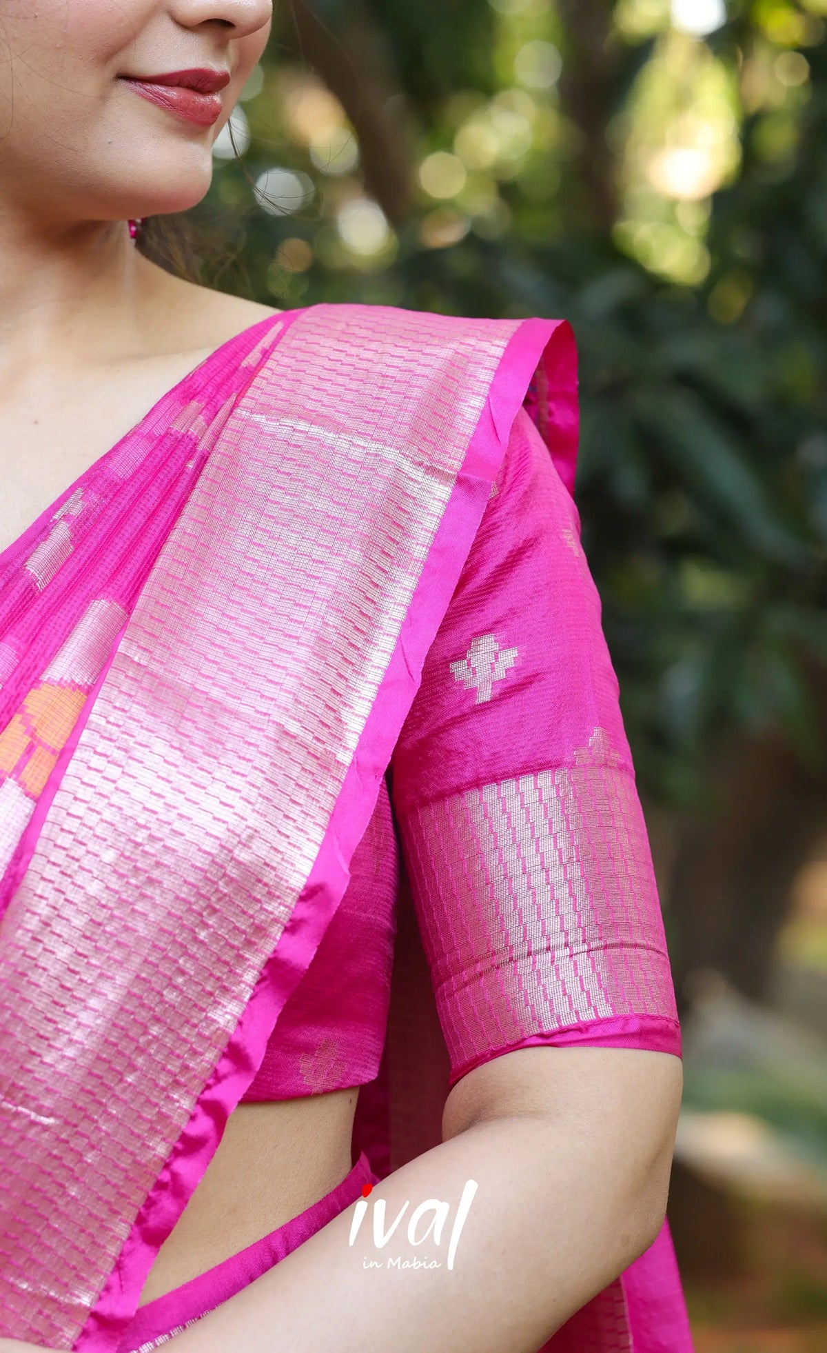 Sayuri Kota Halfsaree - Bluish violet and Pink - Half Sarees