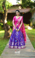 Sayuri Kota Halfsaree - Bluish violet and Pink - Half Sarees