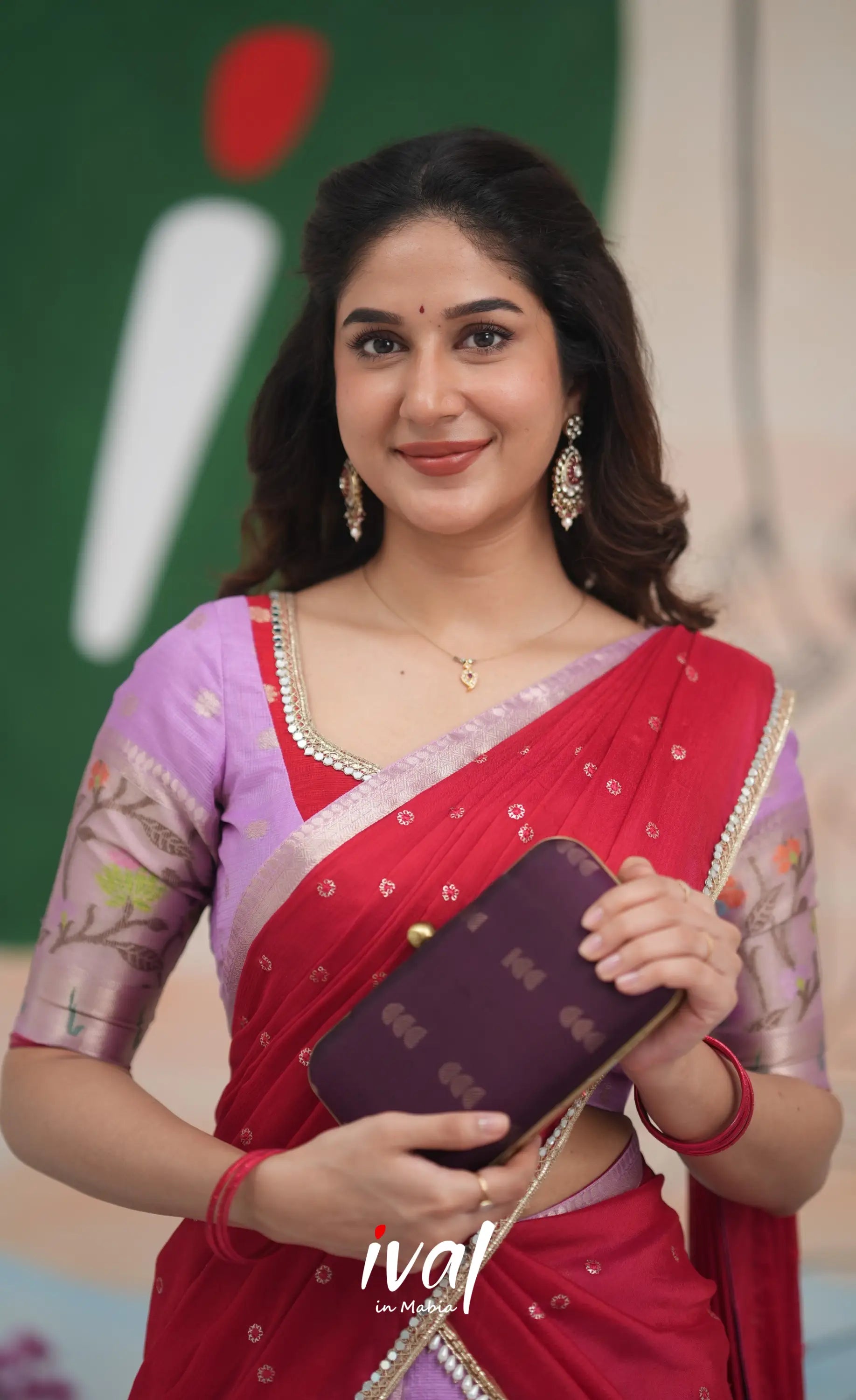 Sayuri Kota Halfsaree - Lavender and Red Half Sarees