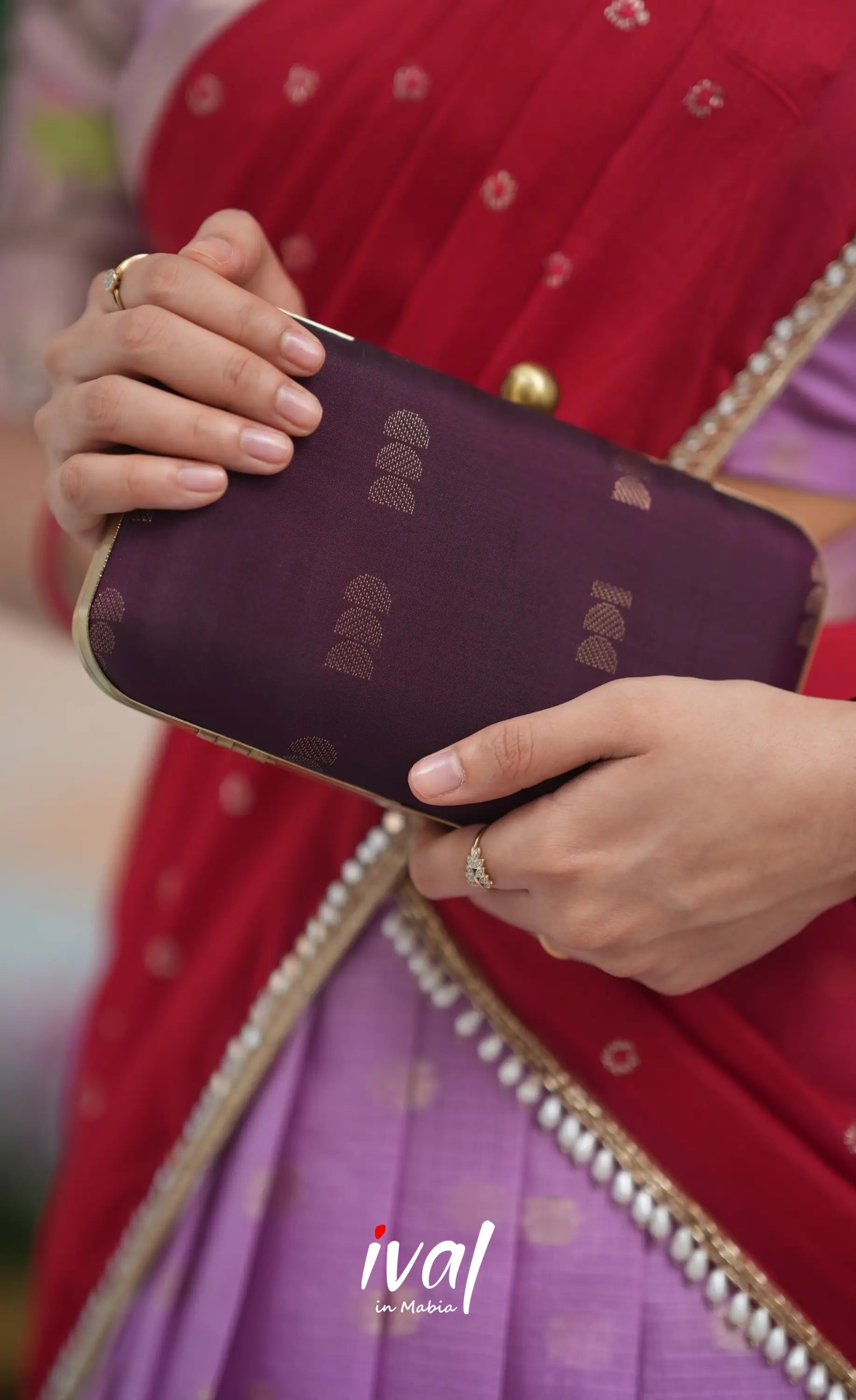 Sayuri Kota Halfsaree - Lavender and Red Half Sarees