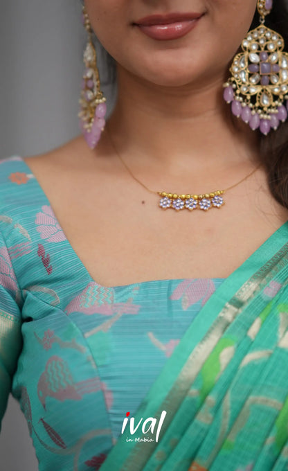 Sayuri Kota Halfsaree - Lavender and Teal Blue Half Sarees