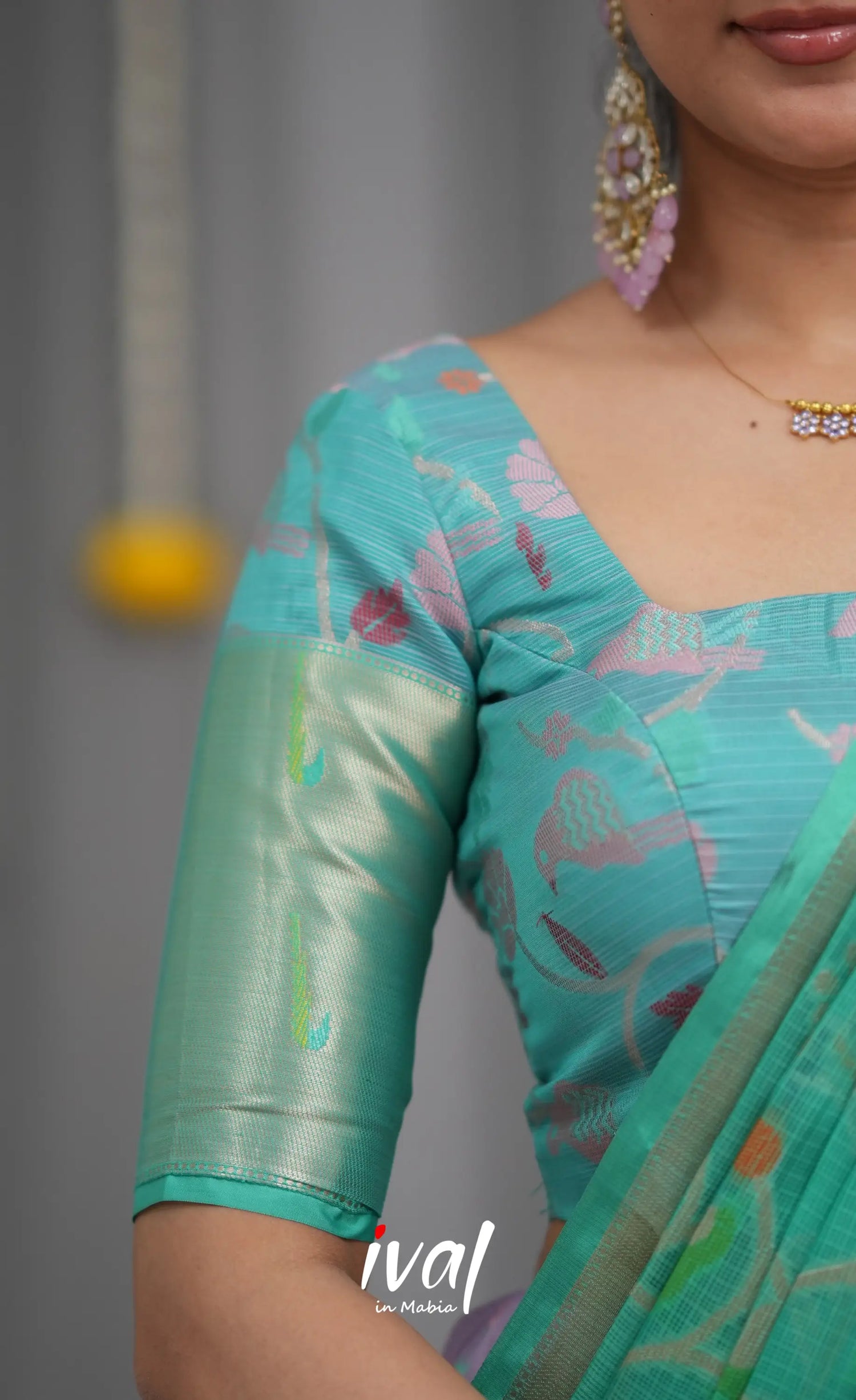 Sayuri Kota Halfsaree - Lavender and Teal Blue Half Sarees