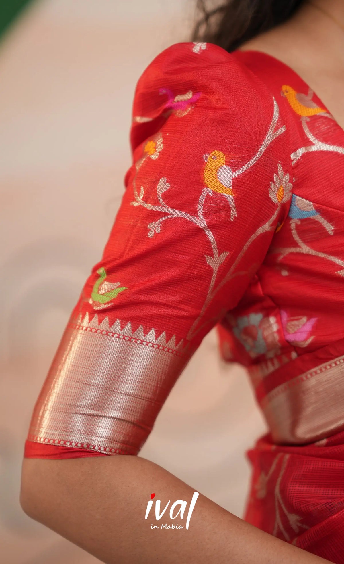 Sayuri Kota Halfsaree - Off White and Red - Half Sarees