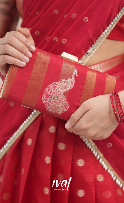 Sayuri Kota Halfsaree - Red Half Sarees