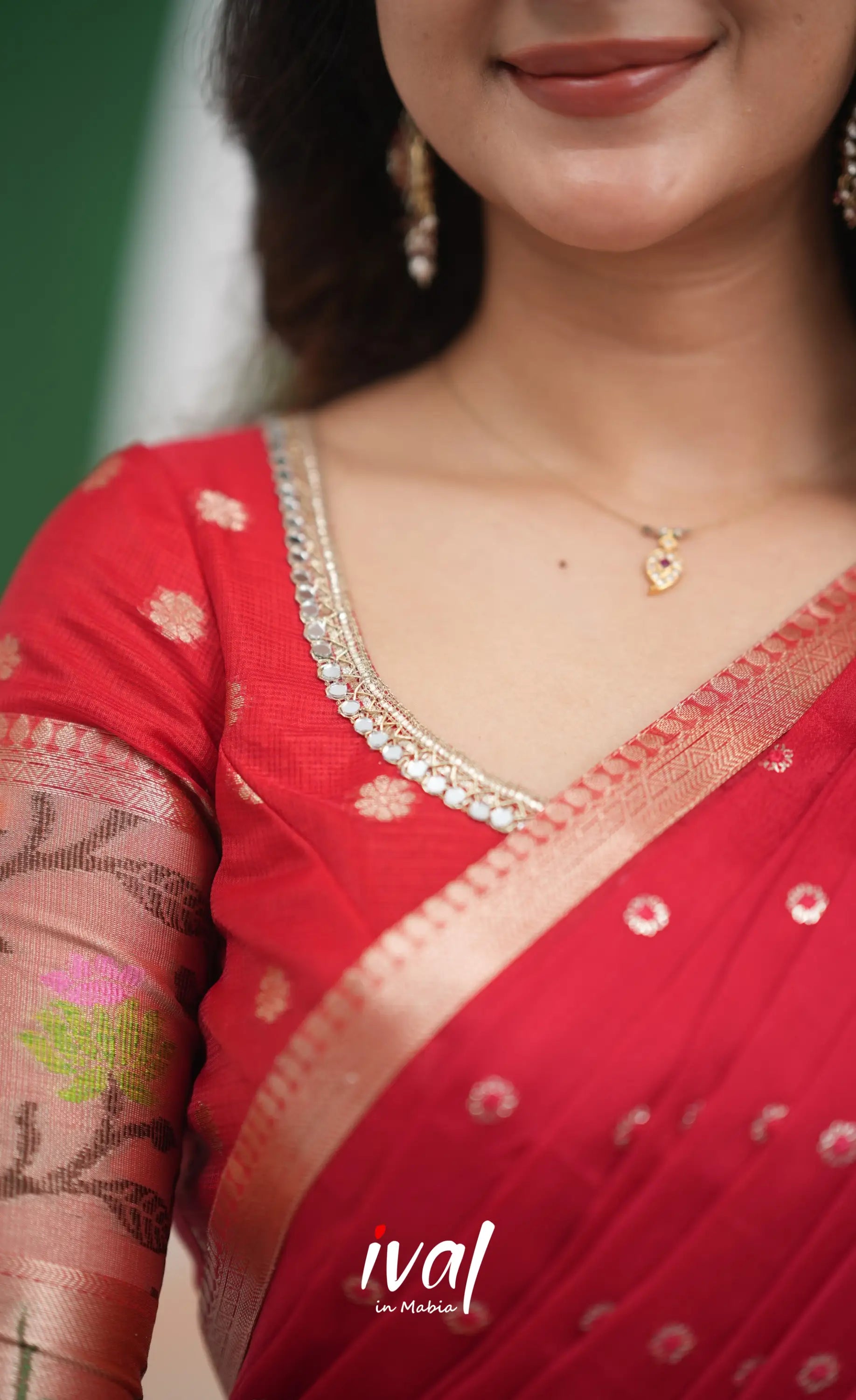 Sayuri Kota Halfsaree - Red Half Sarees