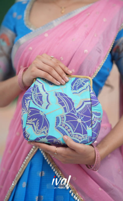 Sayuri Kota Halfsaree - Sky Blue and Baby Pink Half Sarees