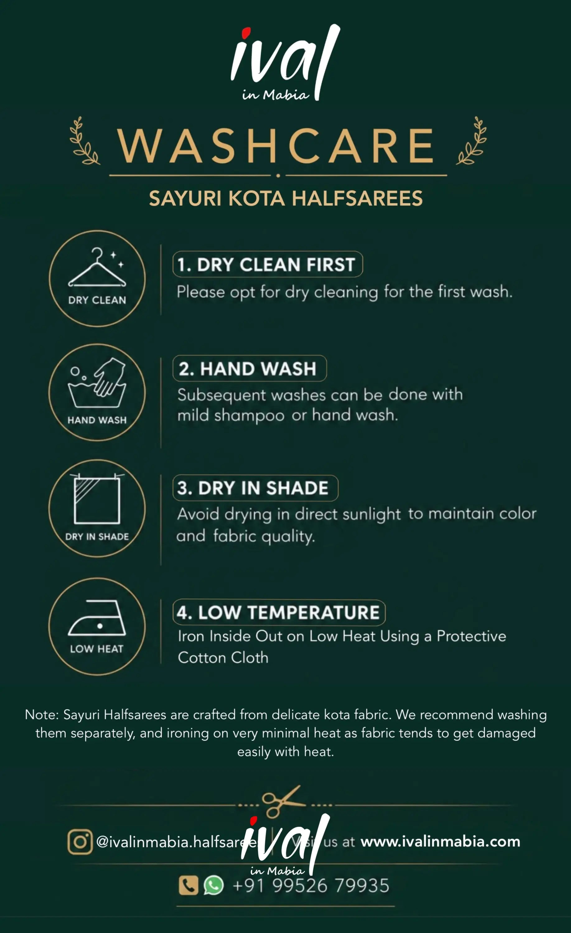 Sayuri Kota Halfsaree - Yellow - Half Sarees