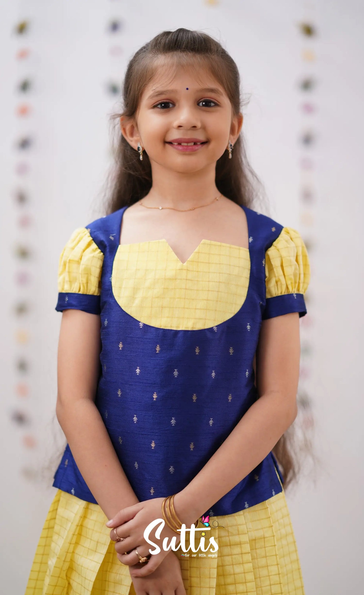 Sayuri Silk Cotton Pavadai Sattai - Pale Yellow Kids-Suttis