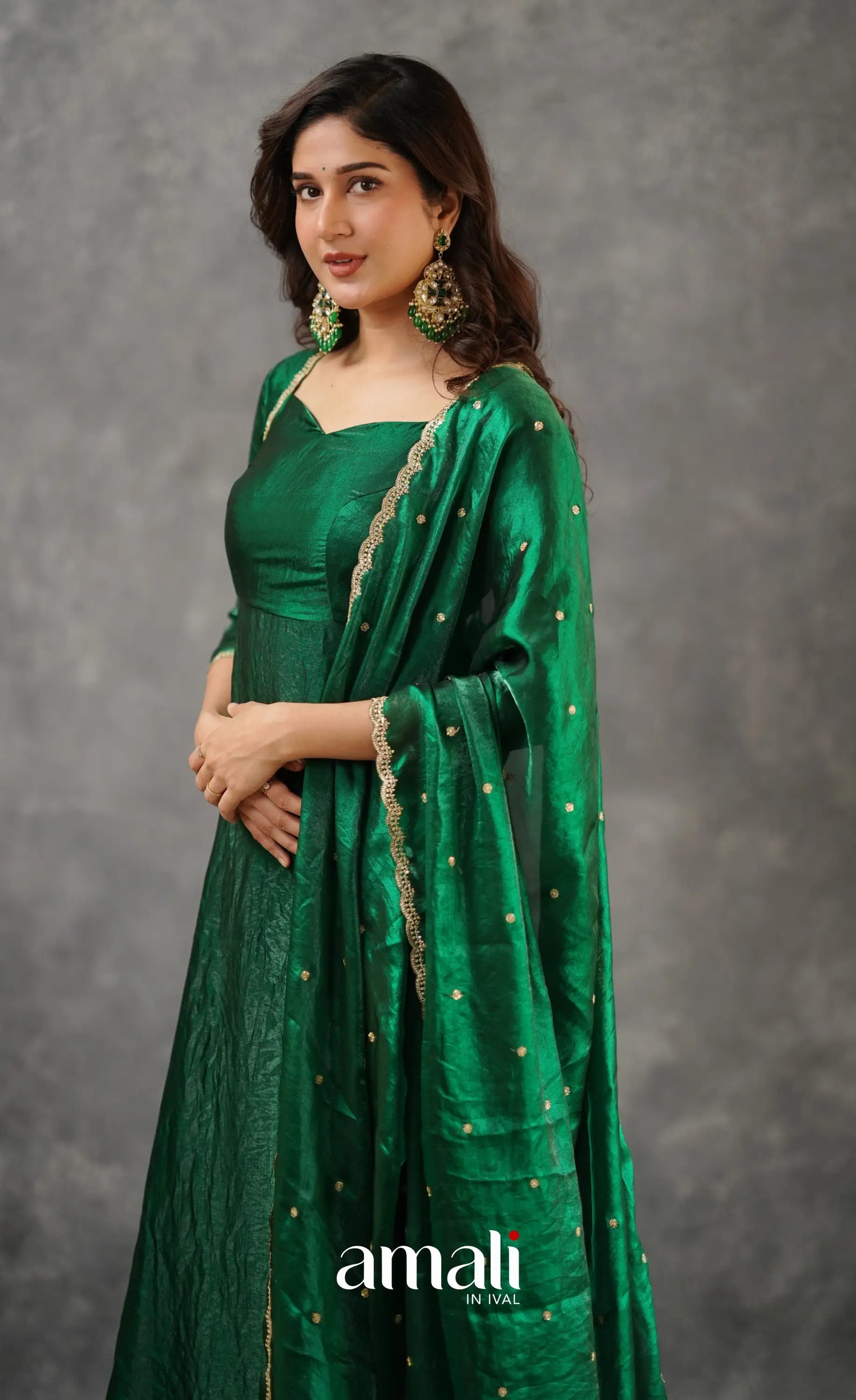 Scape Silk Anarkali - Bottle Green Anarkalis