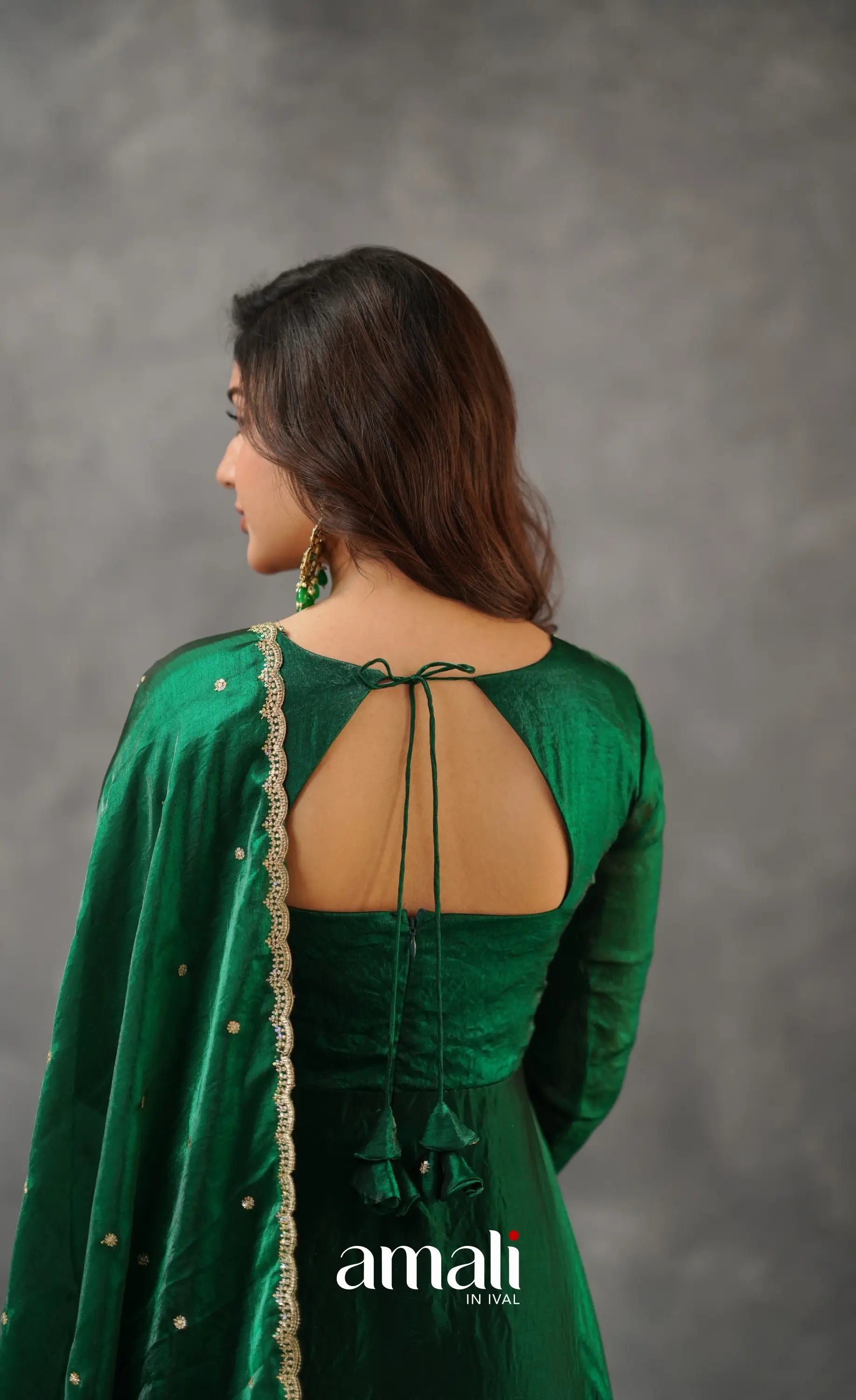 Scape Silk Anarkali - Bottle Green Anarkalis