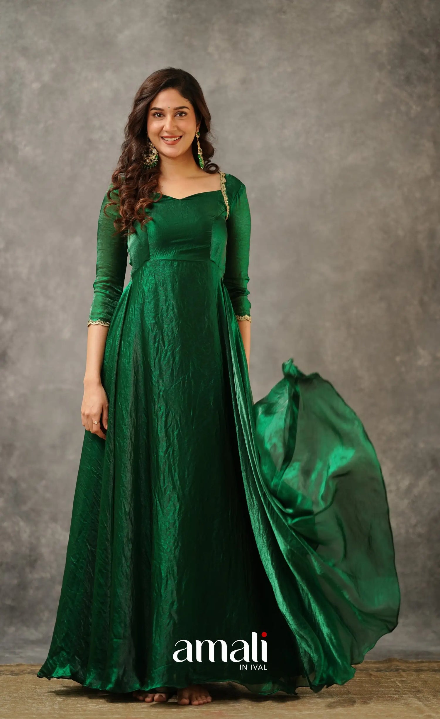 Scape Silk Anarkali - Bottle Green Anarkalis