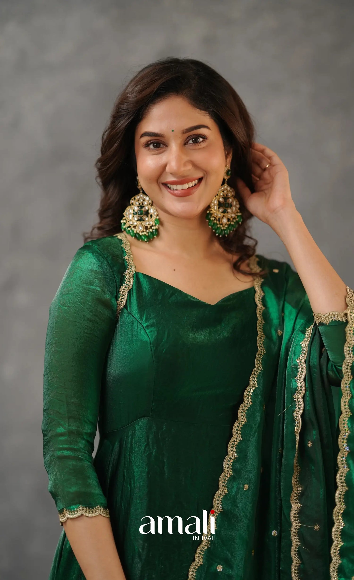 Scape Silk Anarkali - Bottle Green Anarkalis