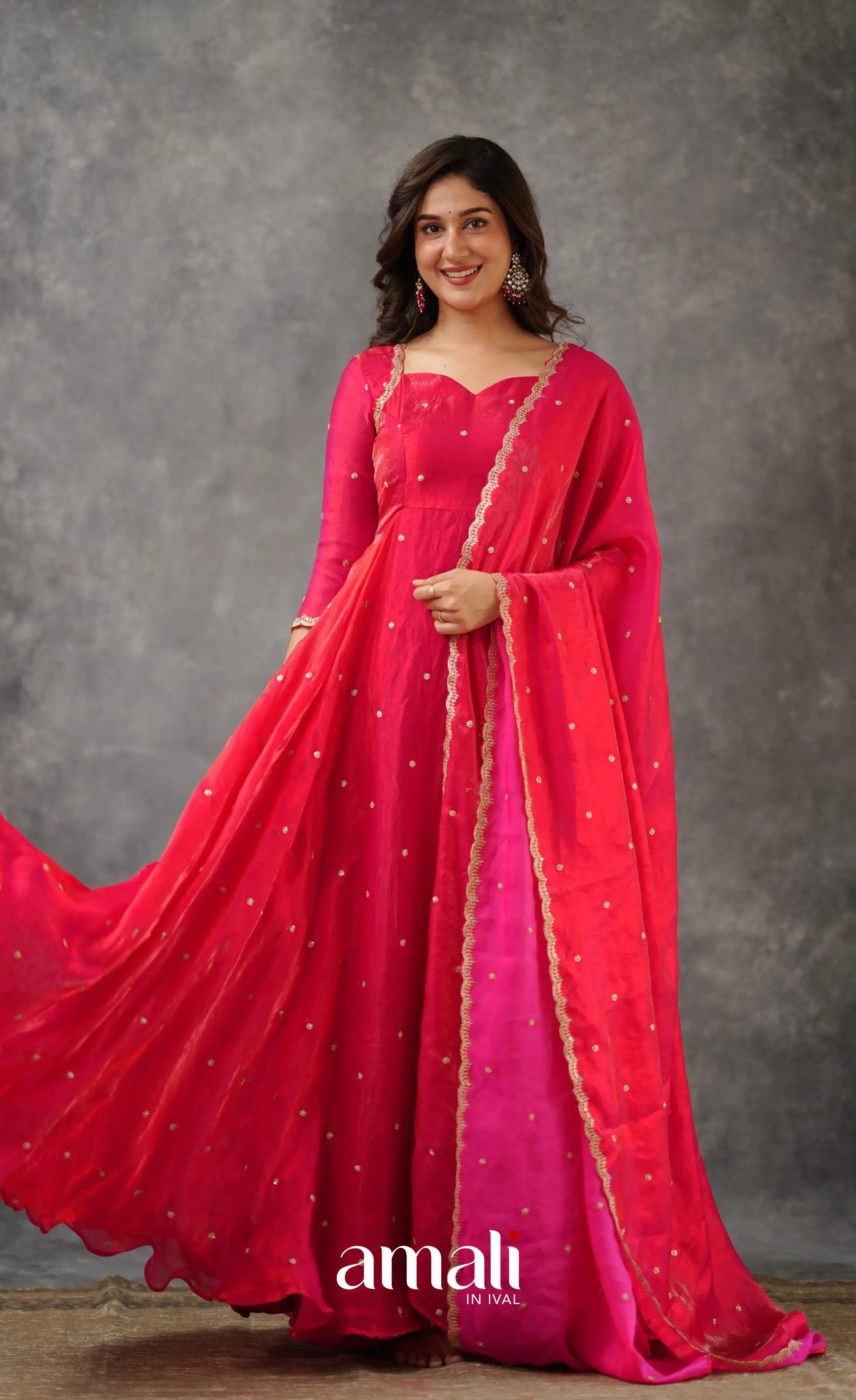 Scape Silk Anarkali - Dark Pink Anarkalis