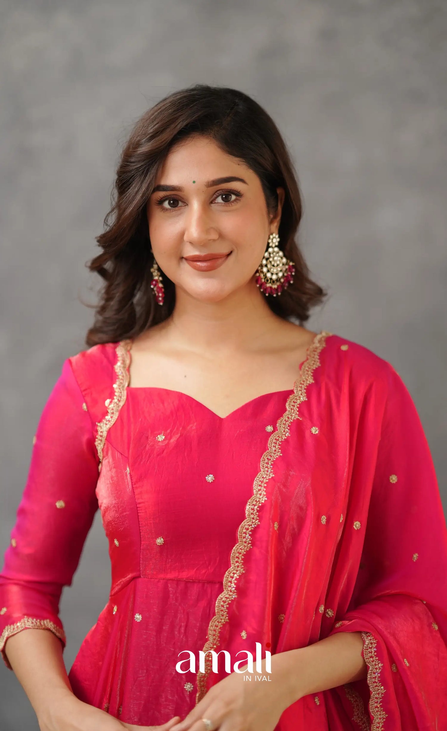 Scape Silk Anarkali - Dark Pink Anarkalis