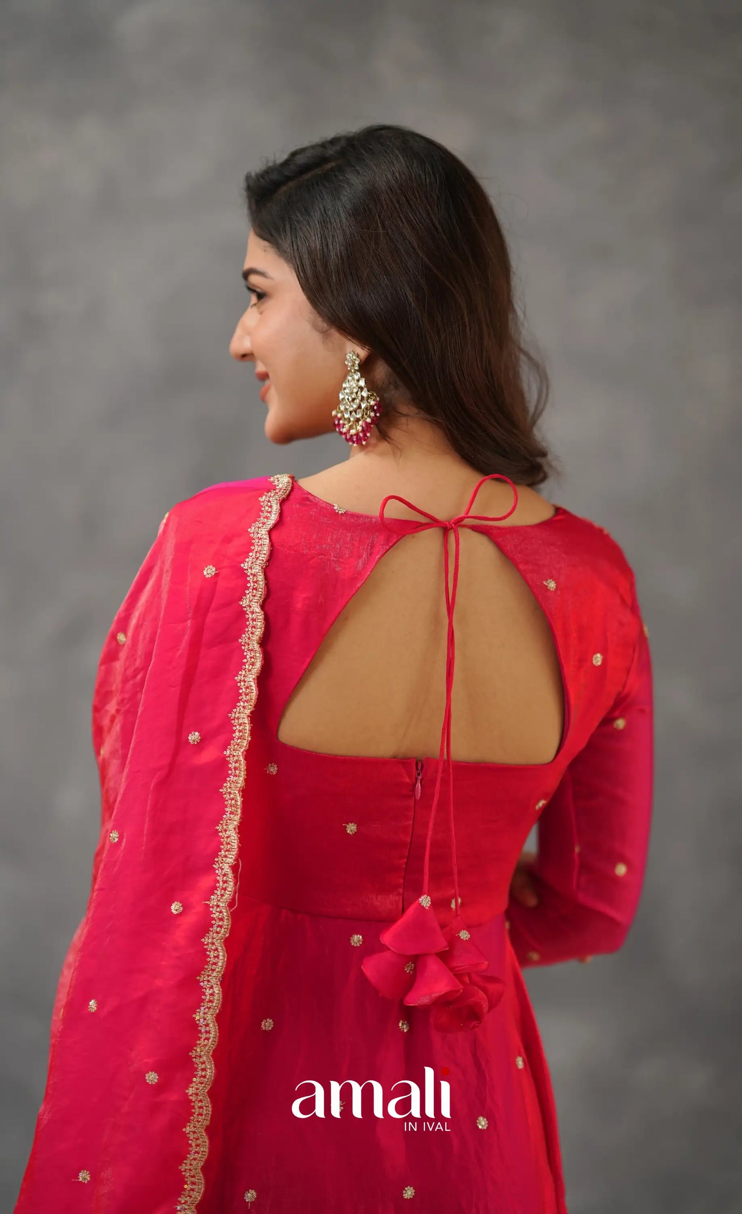 Scape Silk Anarkali - Dark Pink Anarkalis