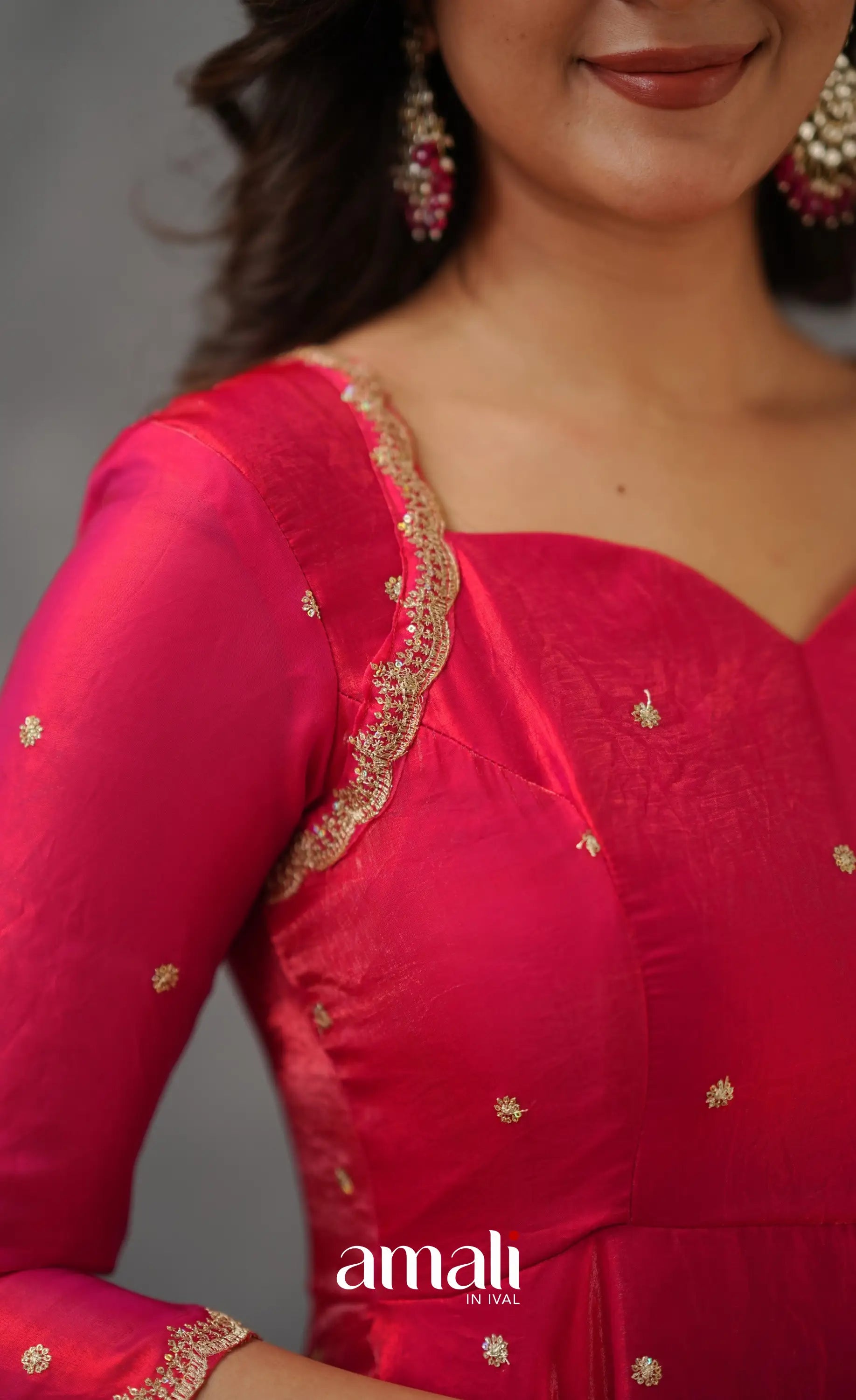 Scape Silk Anarkali - Dark Pink Anarkalis