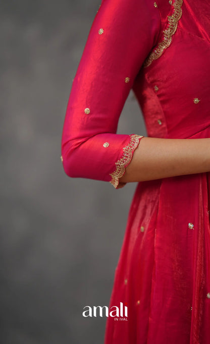 Scape Silk Anarkali - Dark Pink Anarkalis