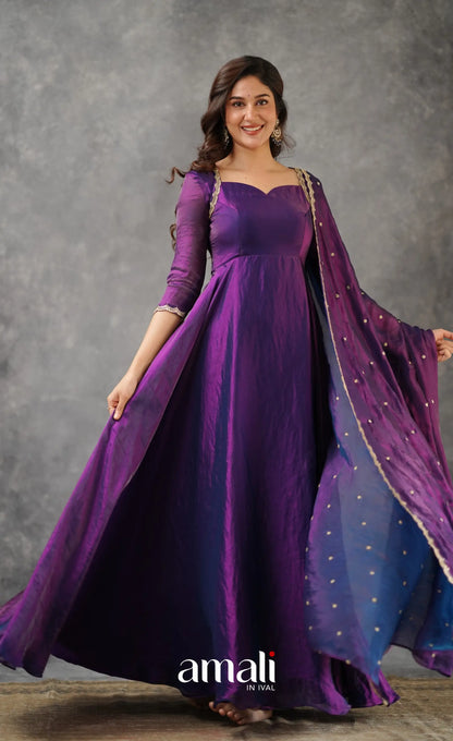 Scape Silk Anarkali - Purple Anarkalis