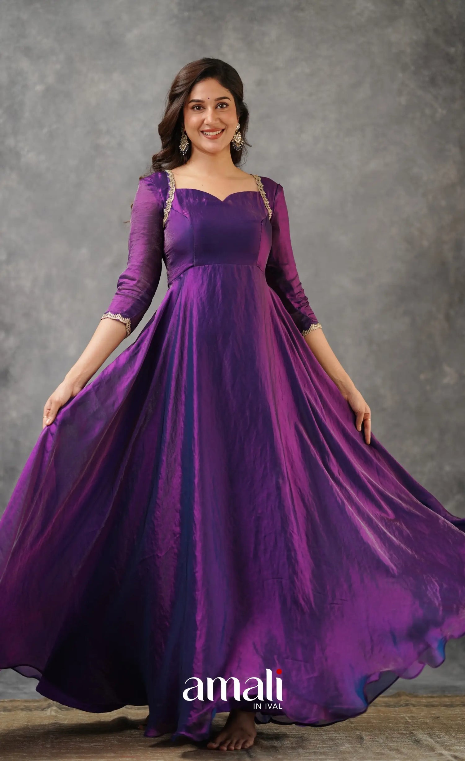 Scape Silk Anarkali - Purple Anarkalis