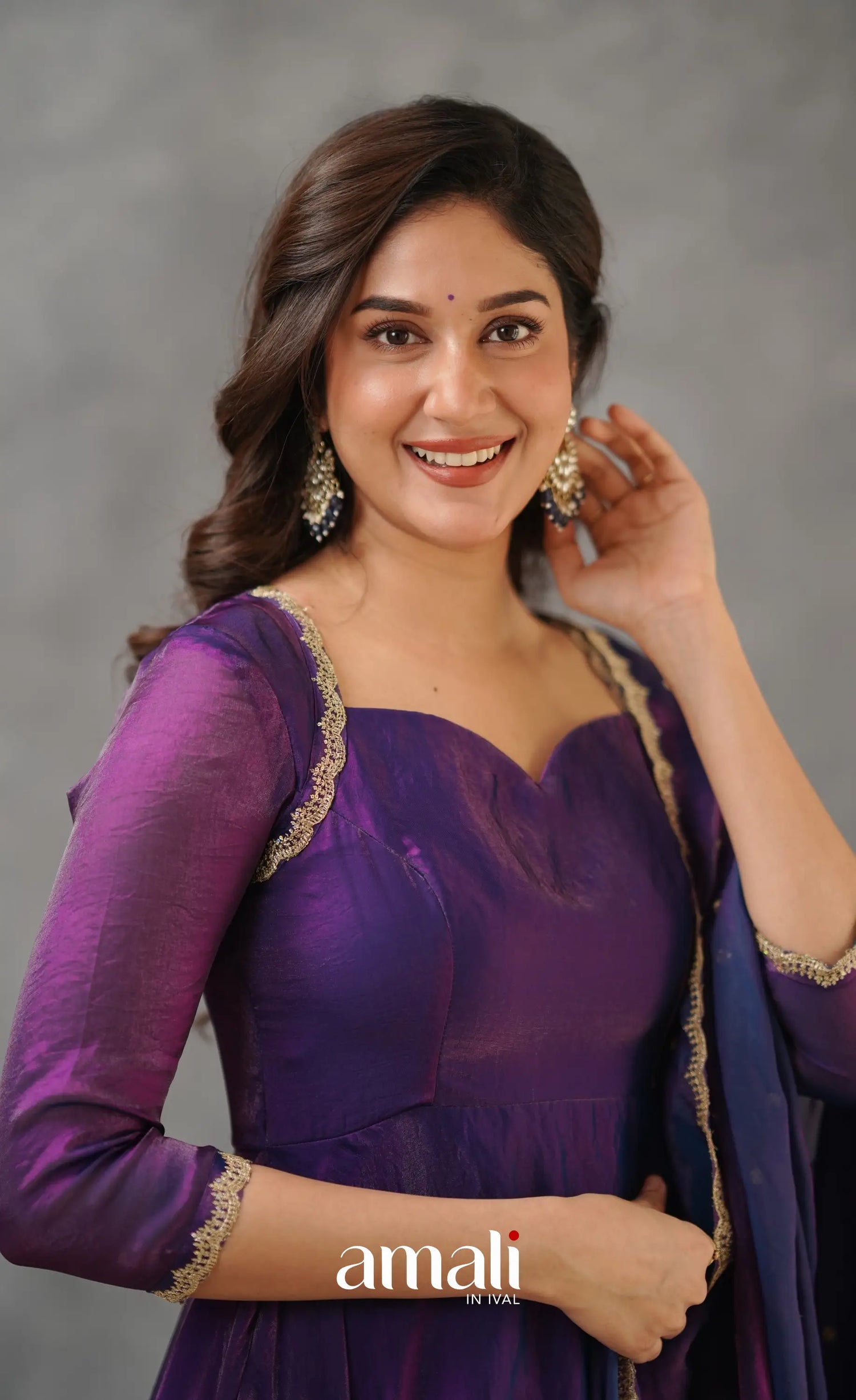 Scape Silk Anarkali - Purple Anarkalis