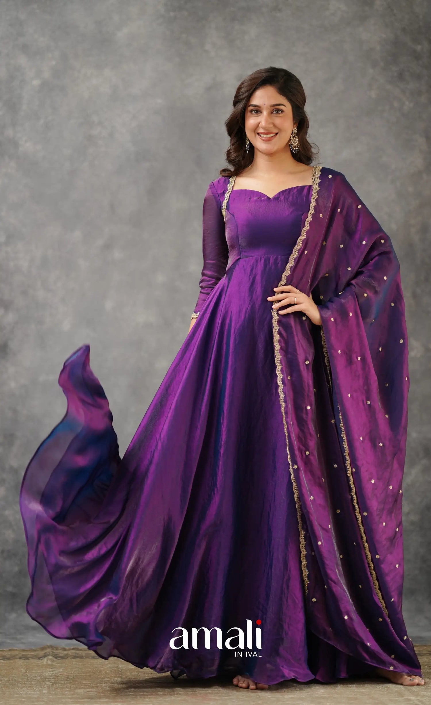 Scape Silk Anarkali - Purple Anarkalis