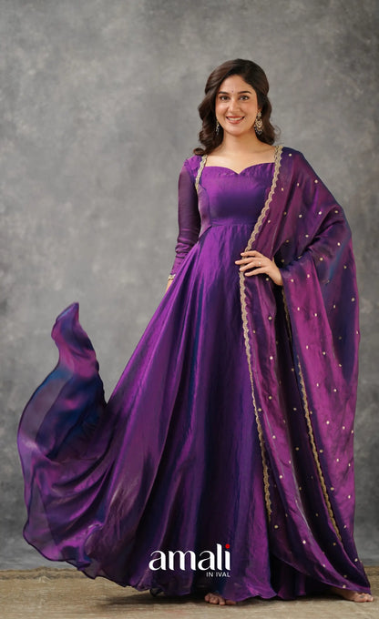 Scape Silk Anarkali - Purple Anarkalis