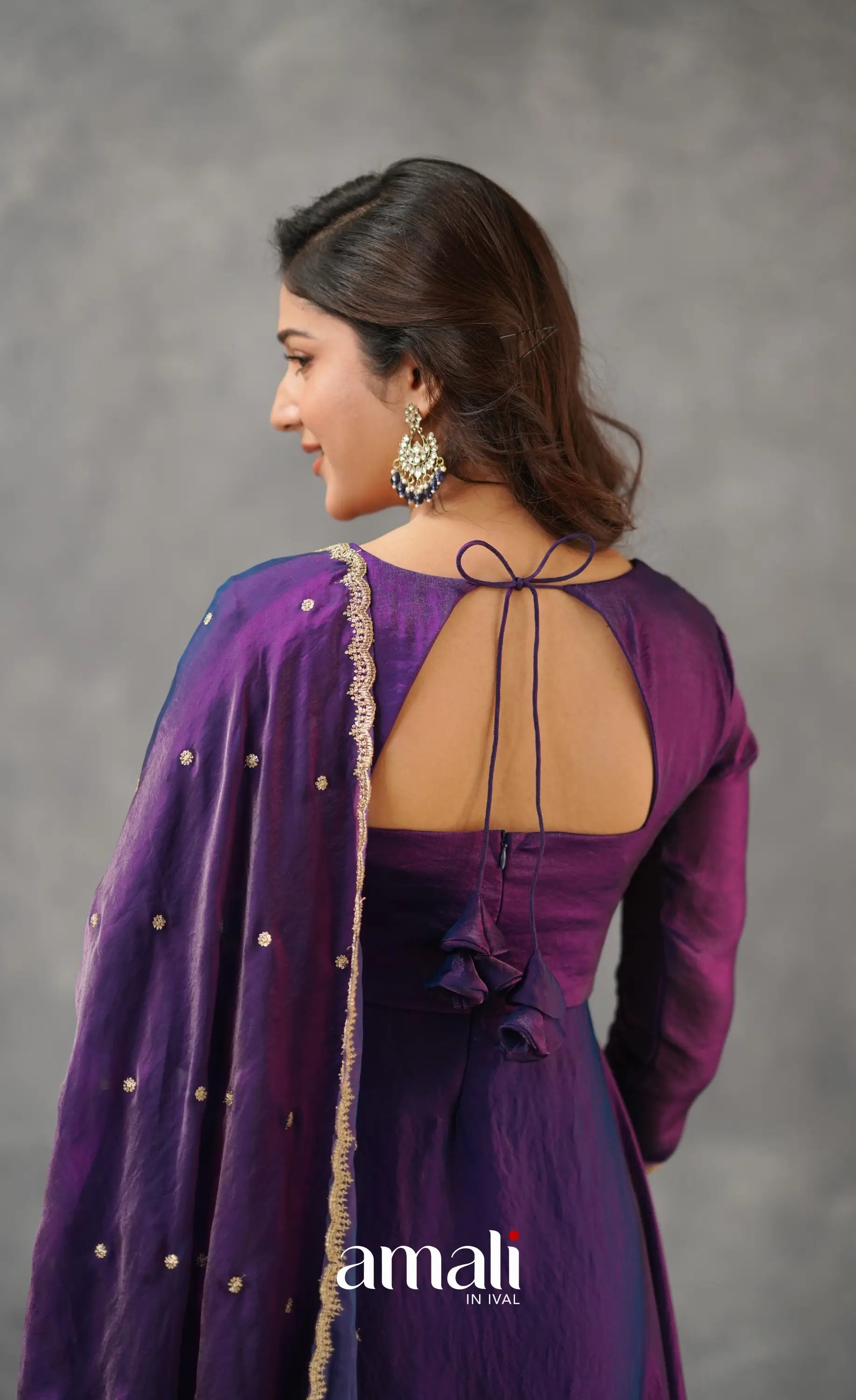 Scape Silk Anarkali - Purple Anarkalis