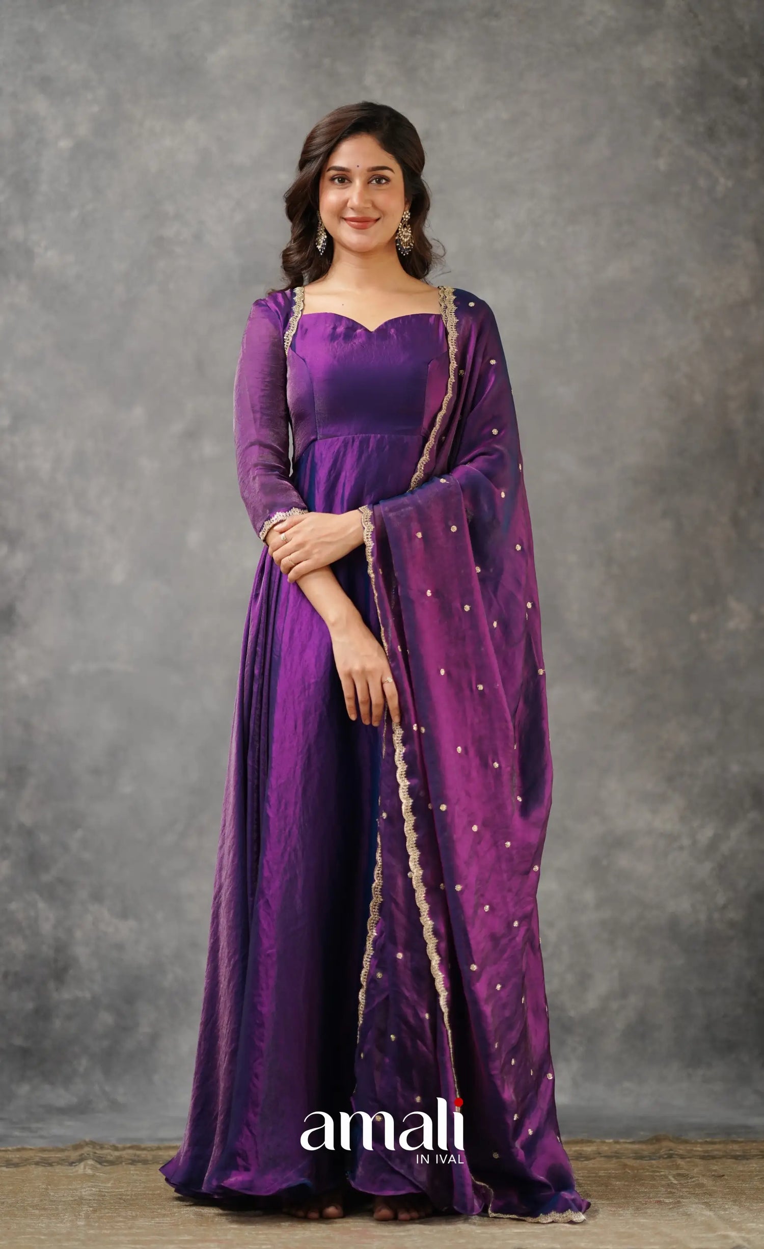 Scape Silk Anarkali - Purple Anarkalis