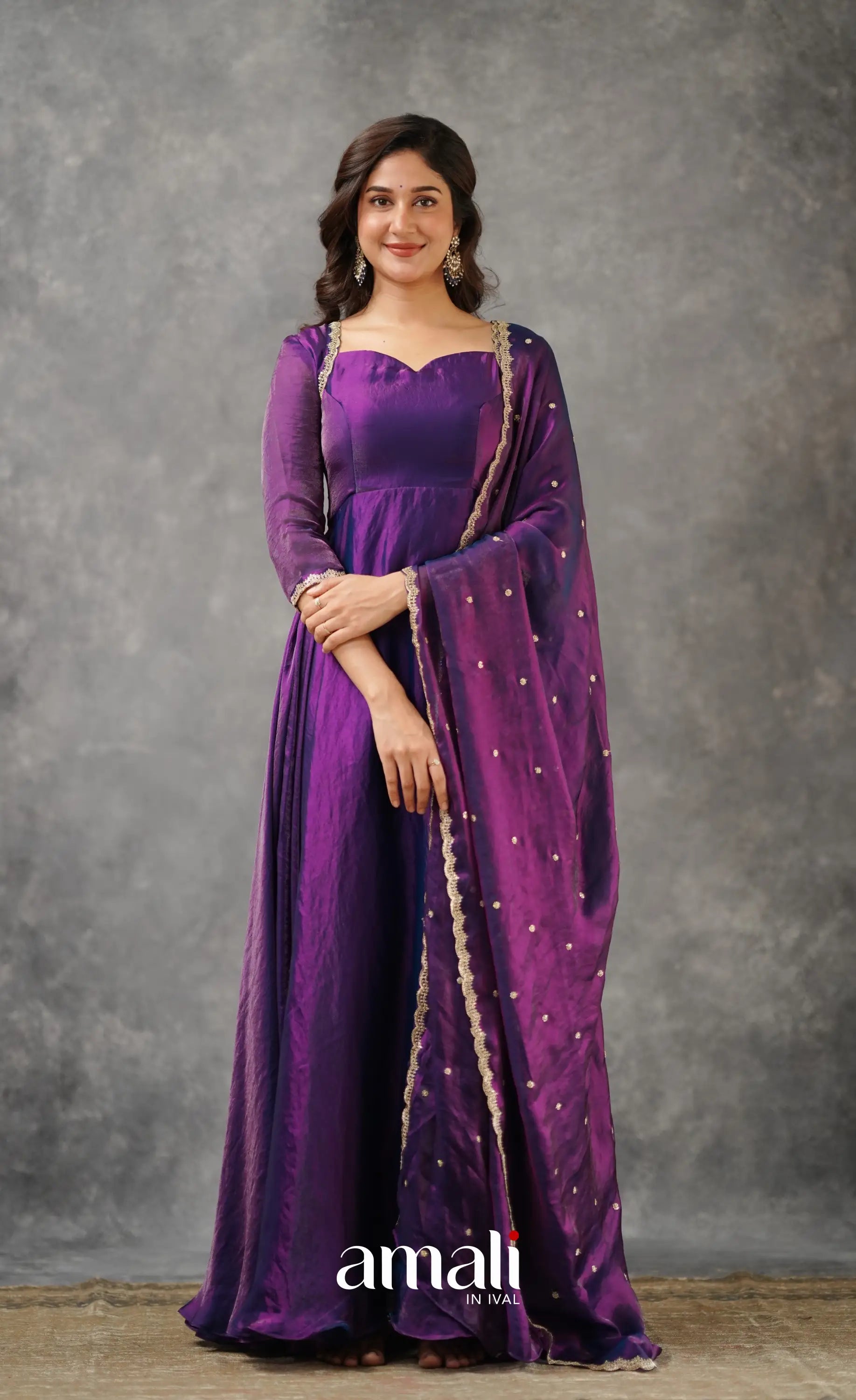 Scape Silk Anarkali - Purple Anarkalis