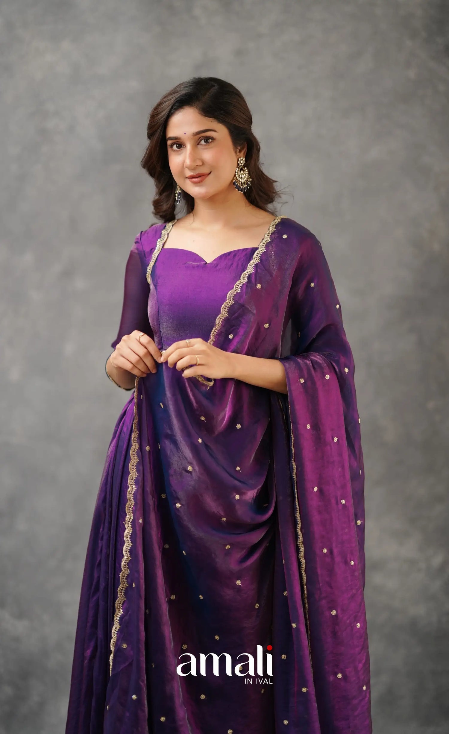 Scape Silk Anarkali - Purple Anarkalis