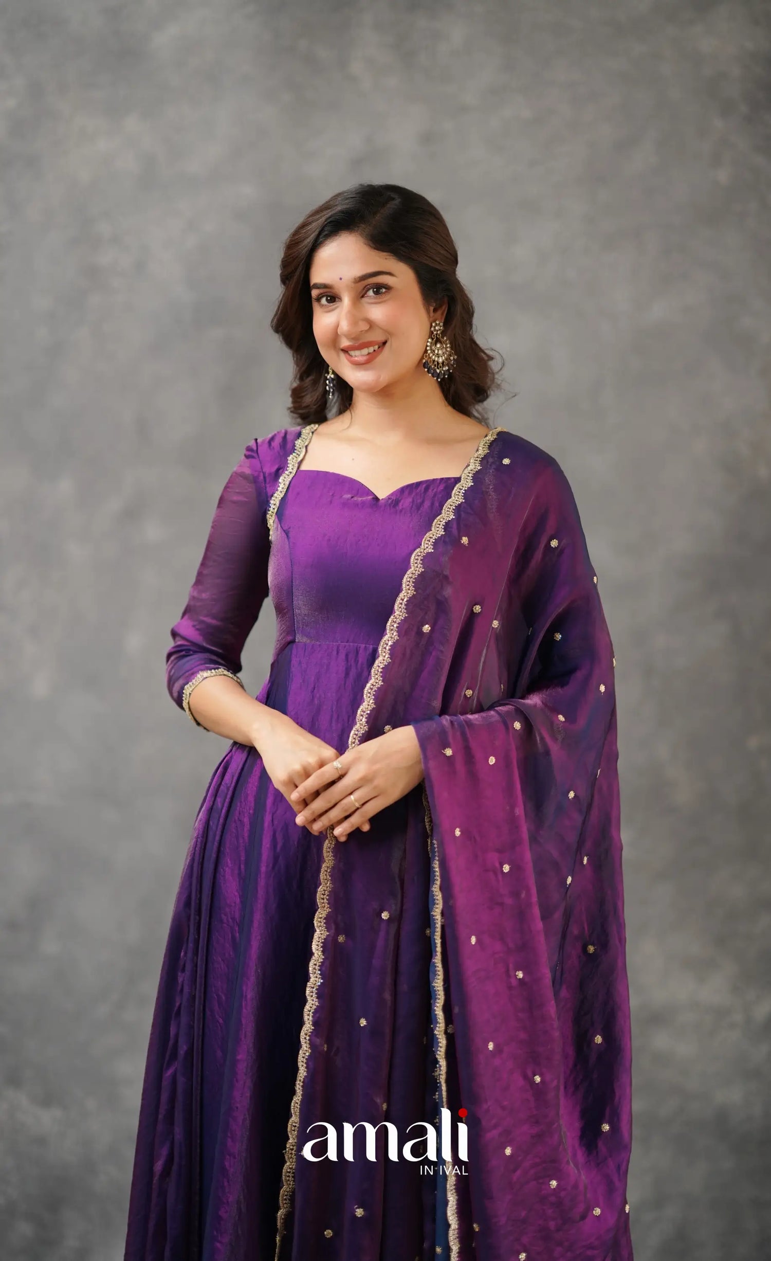 Scape Silk Anarkali - Purple Anarkalis
