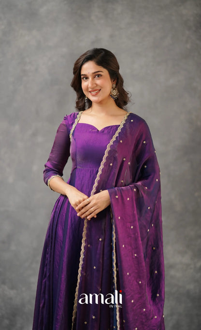 Scape Silk Anarkali - Purple Anarkalis