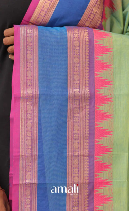 Sea-Green With Multicolours Chettinad Cotton Dupatta salwar