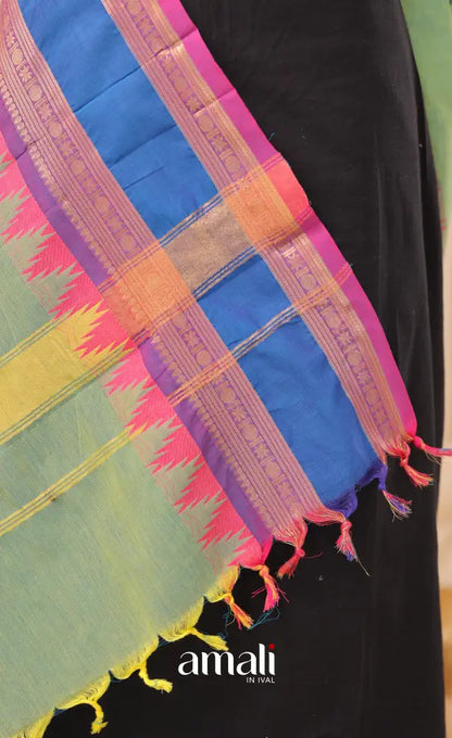 Sea-Green With Multicolours Chettinad Cotton Dupatta salwar