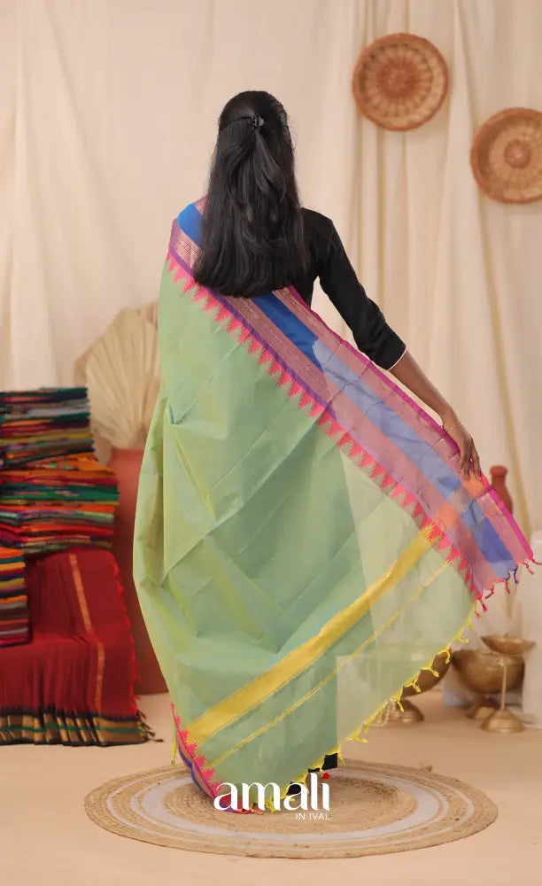 Sea-Green With Multicolours Chettinad Cotton Dupatta salwar