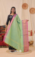 Sea Green With Purple-Pink Chettinad Cotton Dupatta salwar