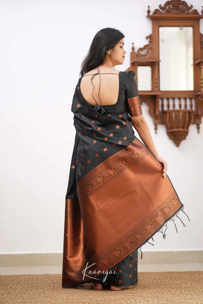 Sita- Black Semi Silk Saree Sarees