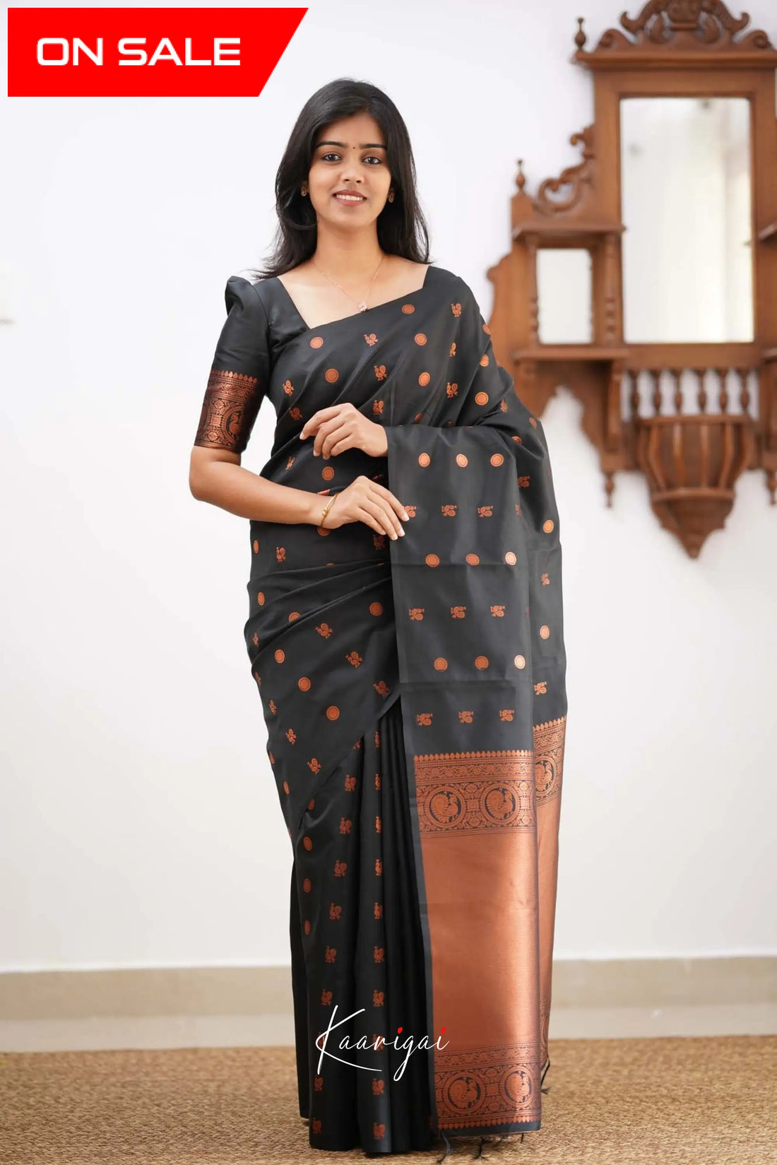 Sita- Black Semi Silk Saree Sarees