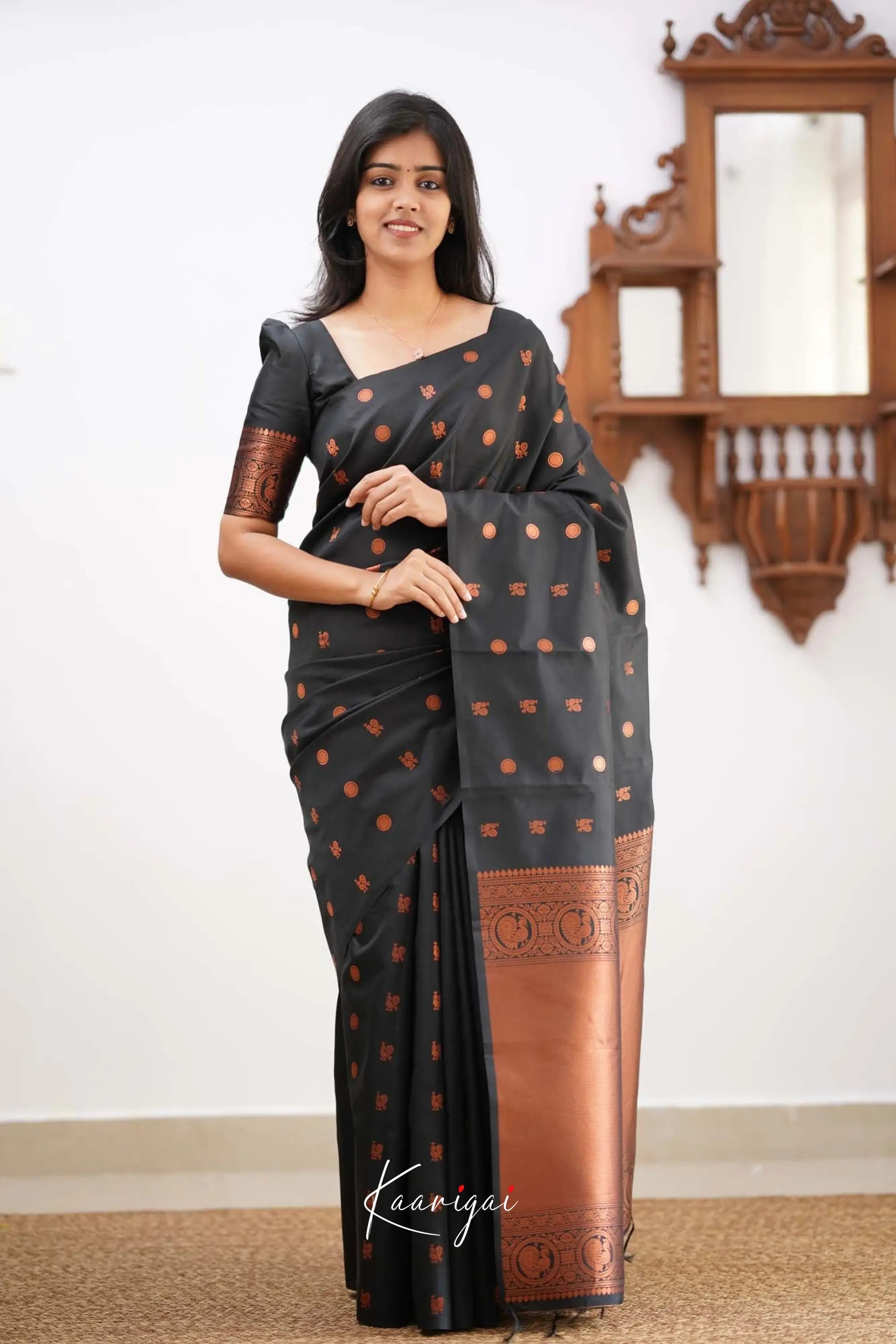 Sita- Black Semi Silk Saree Sarees