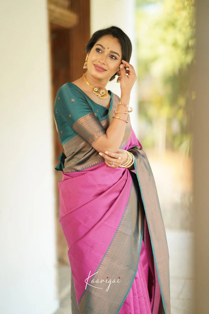 Sita - Boyensberry Pink Semi Silk Saree Sarees