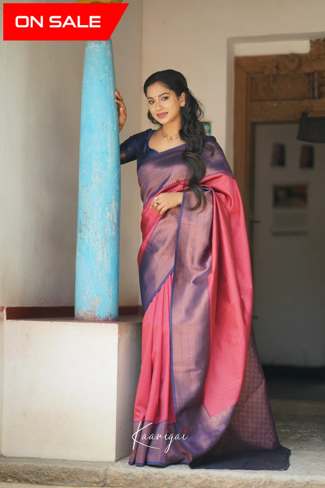 Sita - Brick Red Semi Silk Saree Sarees