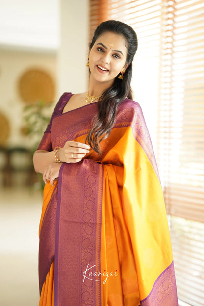 Sita - Bright Yellow Semi Silk Saree Sarees