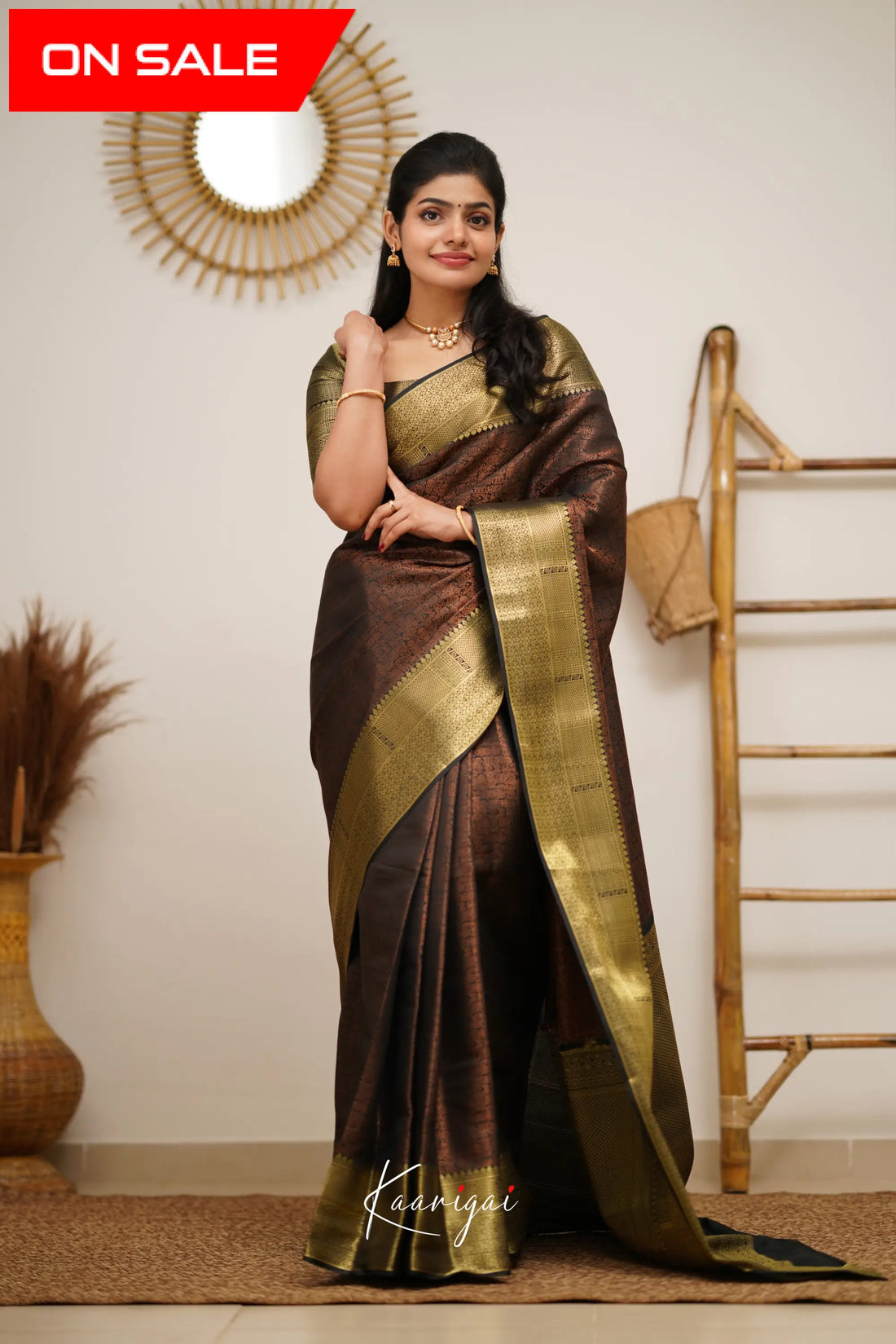 Sita - Brownish Maroon Semi Silk Saree Sarees